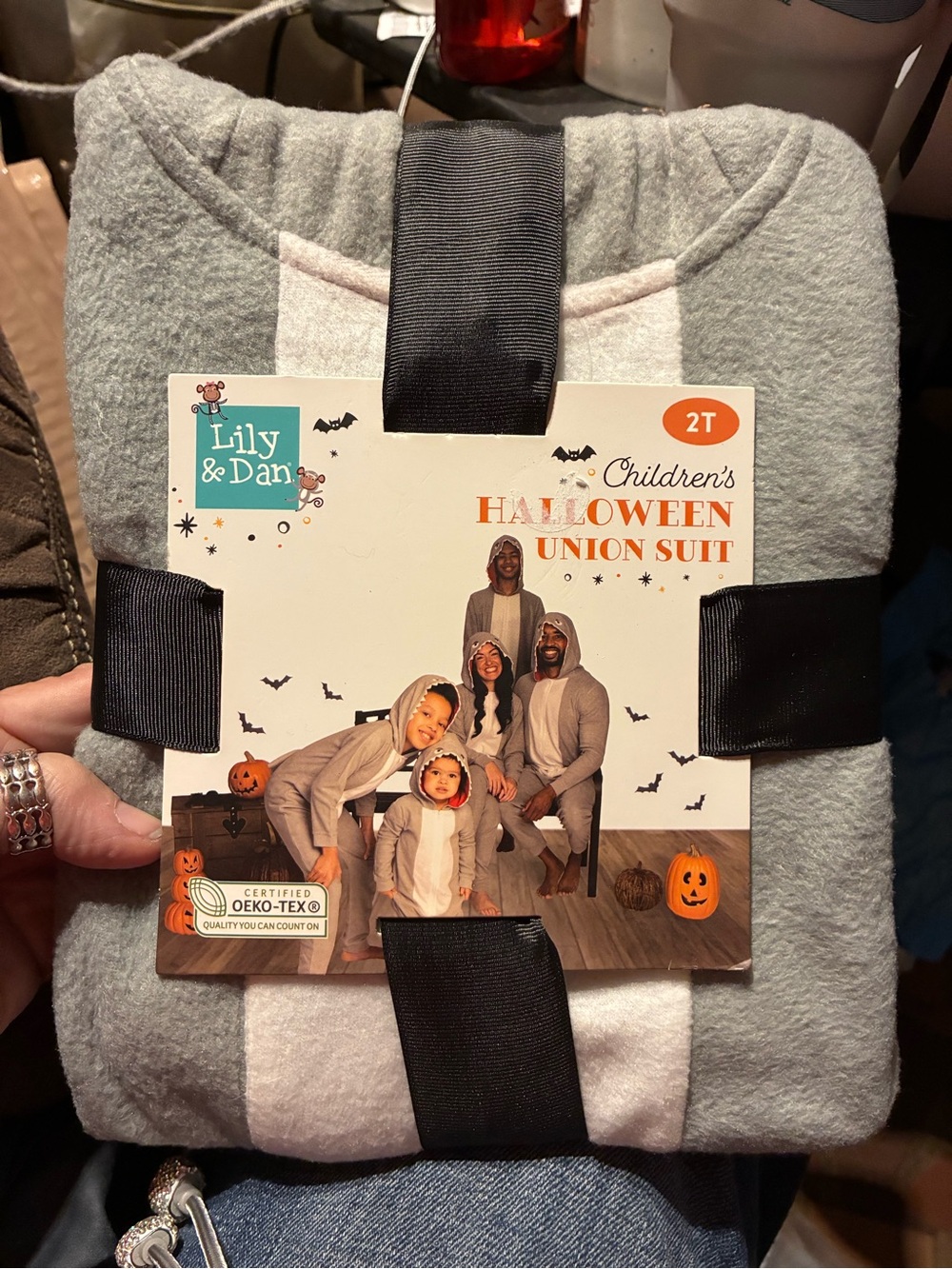 Kids' Gray Halloween Union Suit - 2T